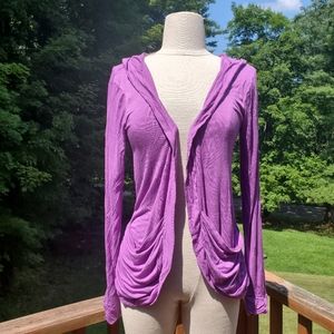 Knit hooded cardigan